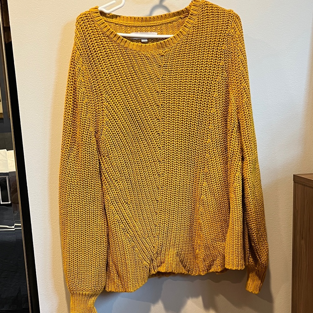 LOFT Mustard Yellow Knit Sweater
